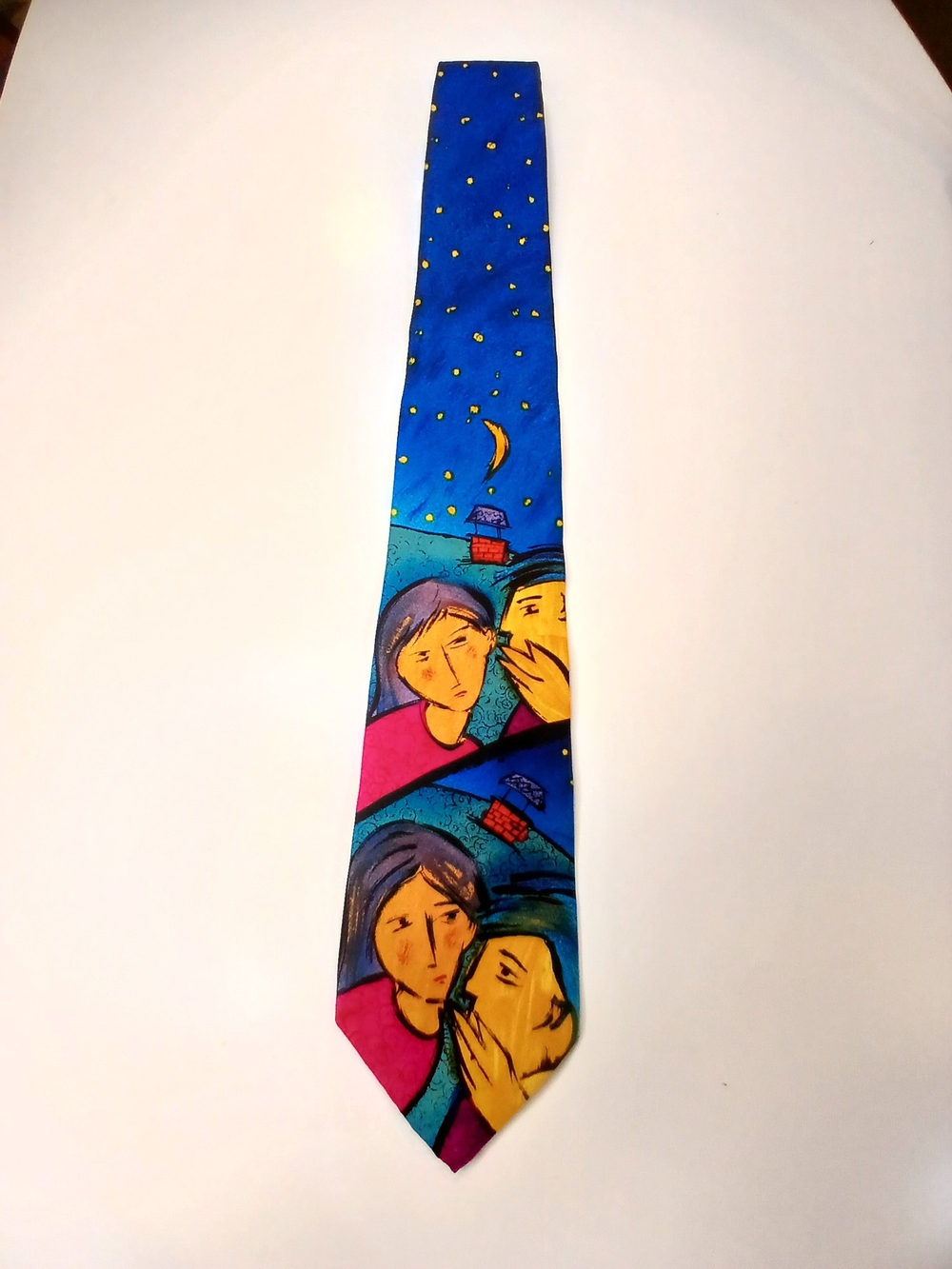 The Beatles Bright Blue & Teal Abstract Art Tie